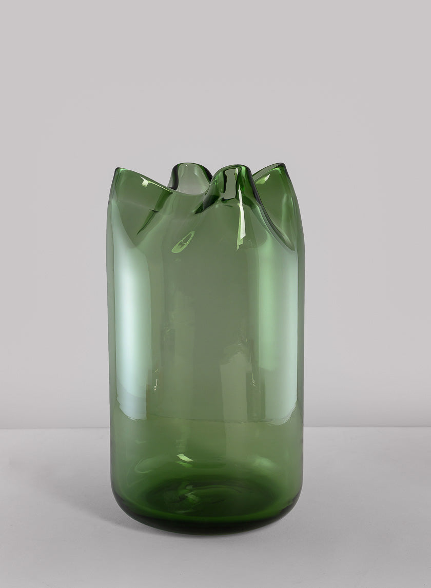 Green Boyton Art Deco Glass Vase Decor Jamali Garden