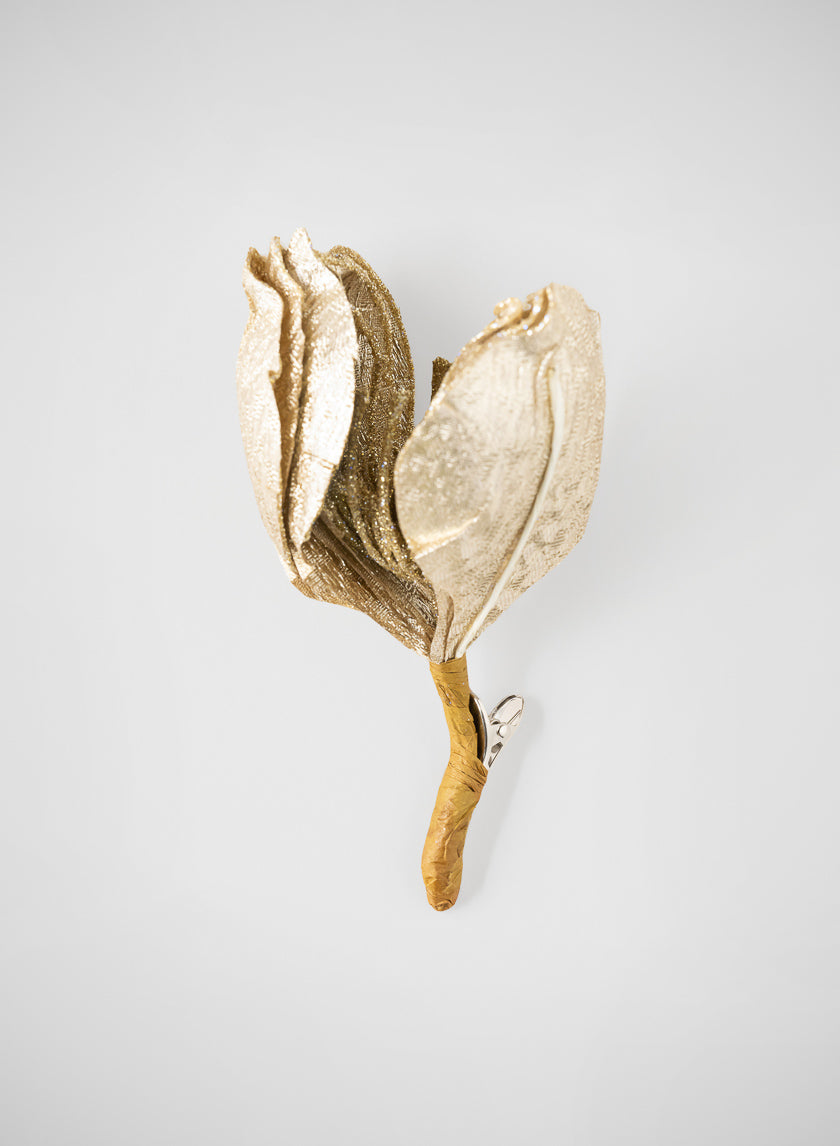 7in Long Champ Magnolia Flower with Clip, Case of 12 Decor Jamali Garden