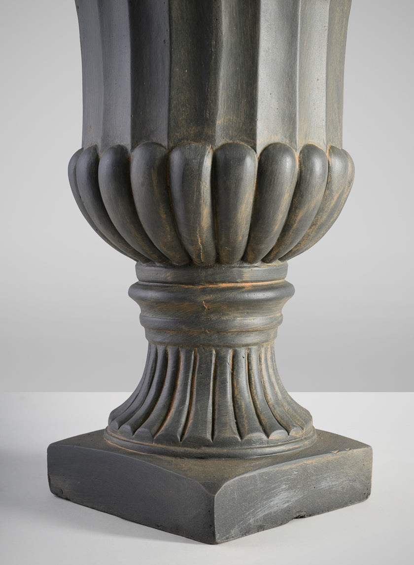 17in Tall Bronze Fiberclay All Weather Urn Decor Jamali Garden