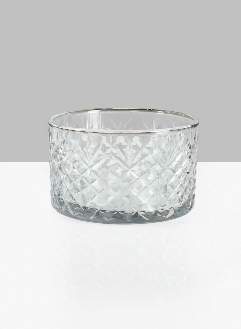 5.75in Wide Diamond Cut Glass Bowl Decor Jamali Garden