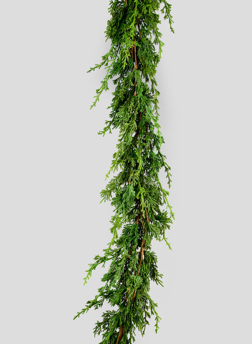 5ft Long Double Cypress Garland Decor Jamali Garden