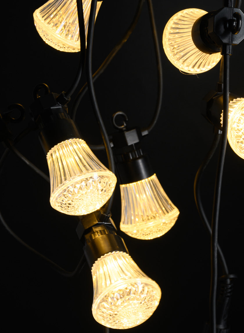 10 Light Holiday Indoor Outdoor Warm White LED Light, Connectable Decor Jamali Garden