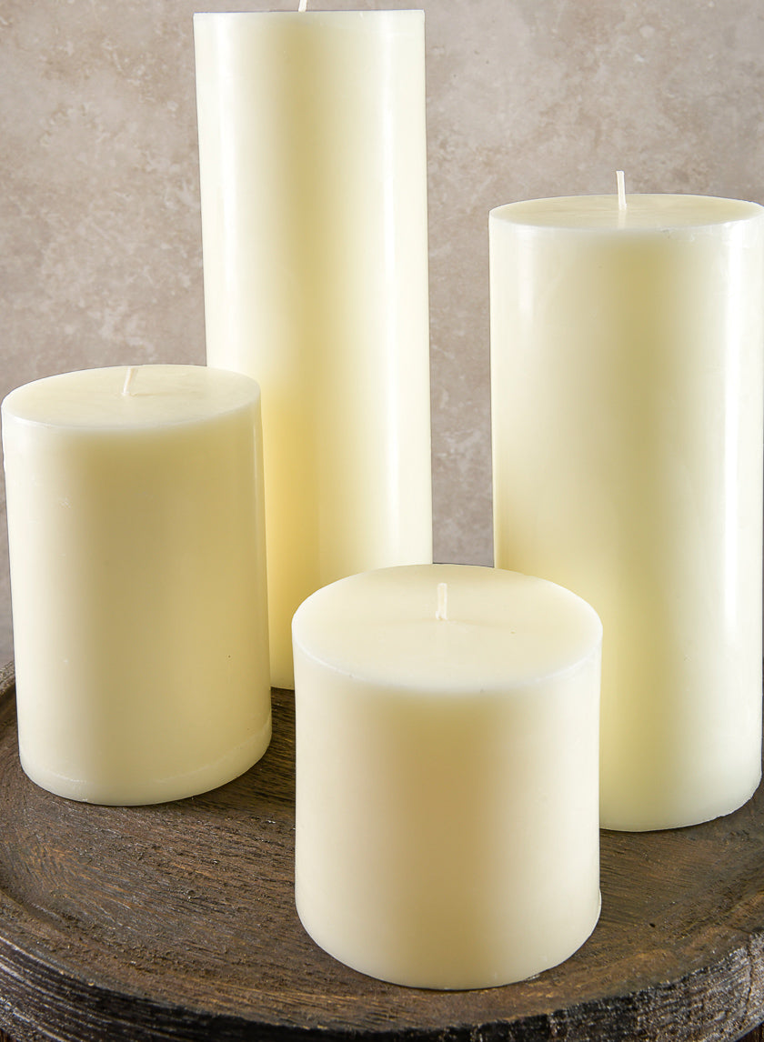 4in Wide Ivory Pillar Candle Decor Jamali Garden