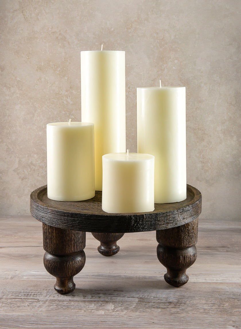 4in Wide Ivory Pillar Candle Decor Jamali Garden