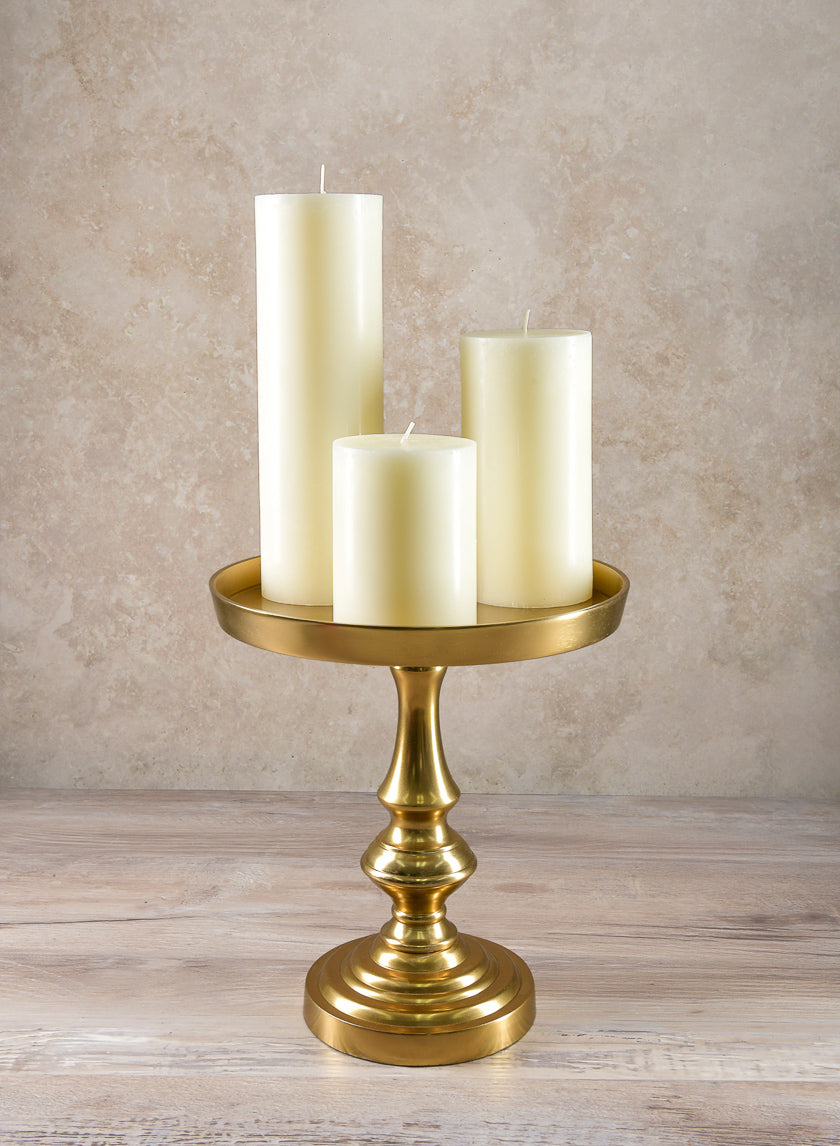 3in Wide Ivory Pillar Candle Decor Jamali Garden