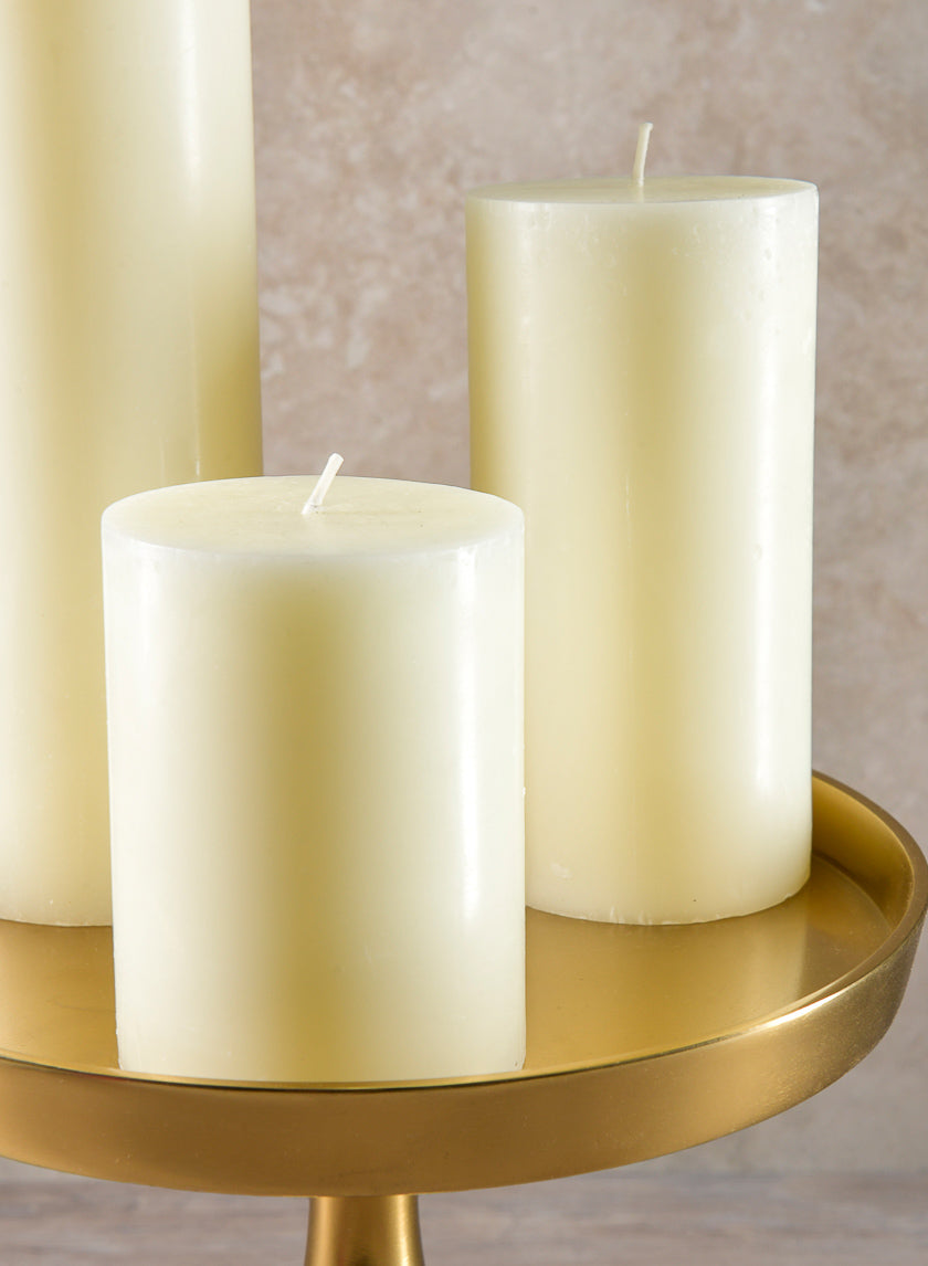 3in Wide Ivory Pillar Candle Decor Jamali Garden