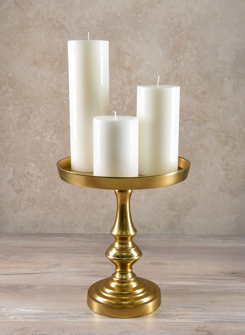 3in Wide White Pillar Candle Decor Jamali Garden