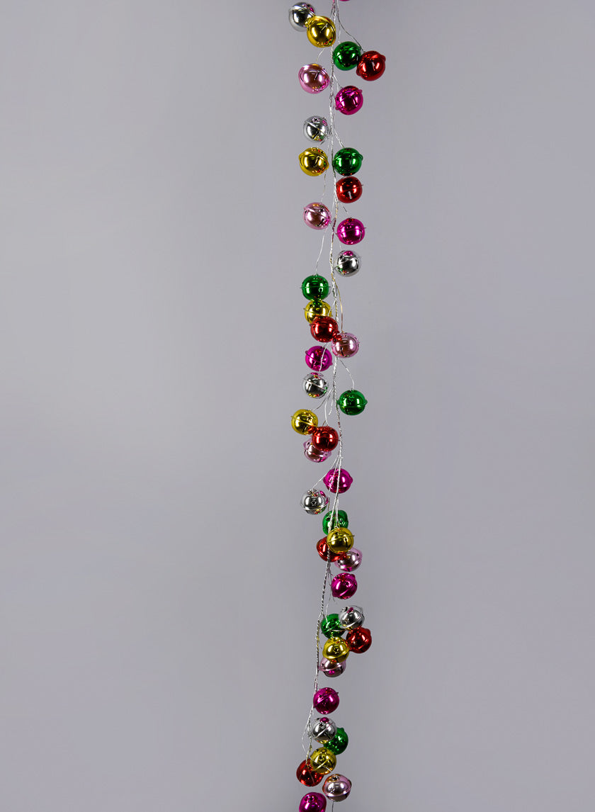62in Long Multicolor Jingle Bell Garland Decor Jamali Garden