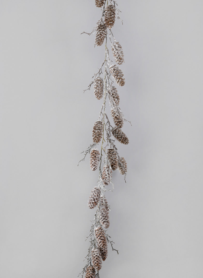 60in Long Snowed Pinecone Garland Decor Jamali Garden