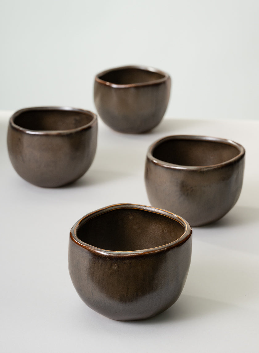 Mashiko Aged Brown Ceramic Bowl Decor Jamali Garden