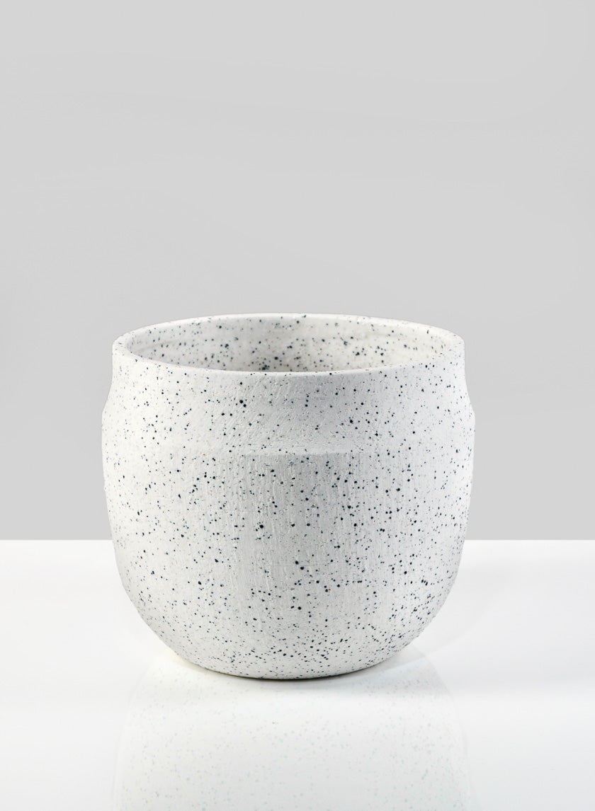 6.5in Wide White Granite Goki Bowl Decor Jamali Garden