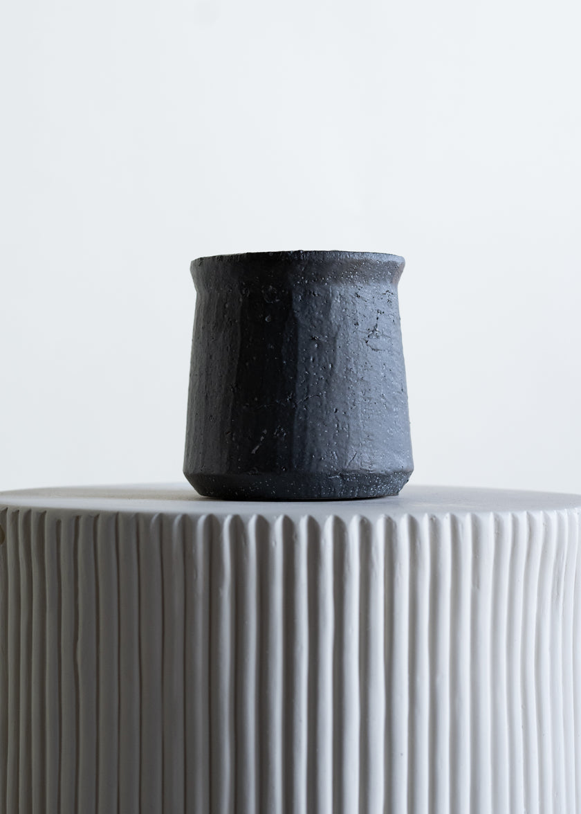 5in Tall Hagi Black Terrazo Planter Decor Jamali Garden