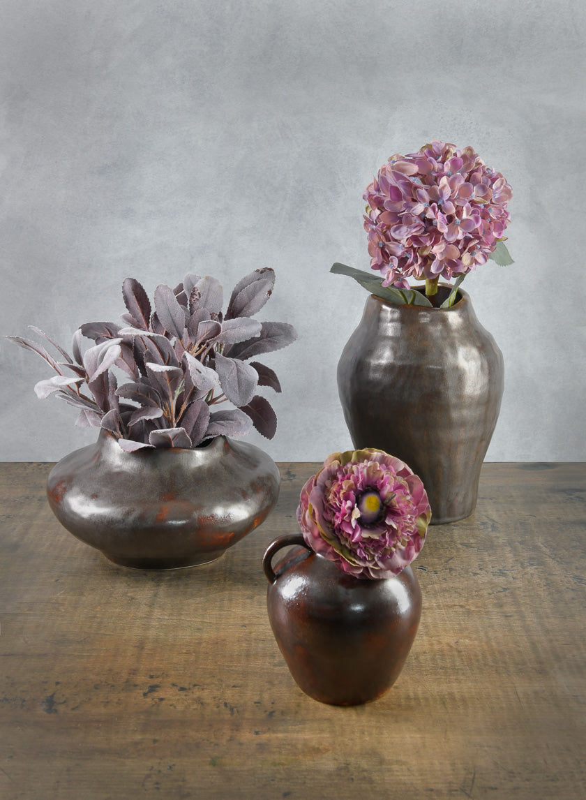 5in Tall Mashiko Aged Brown Artisan Mini Vase Decor Jamali Garden