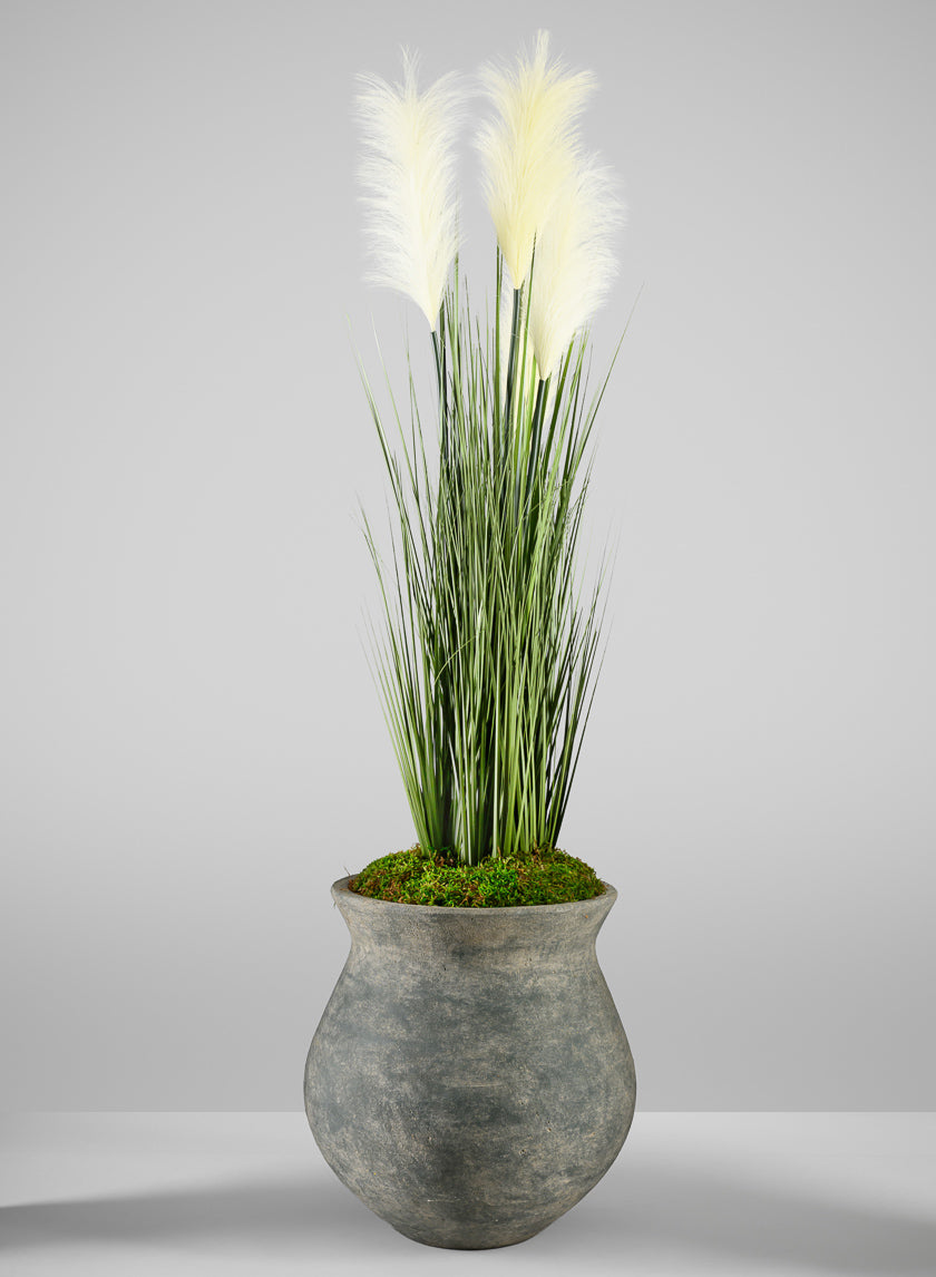 12.5in Tall Amadora Weathered Stoneware Deco Vase Decor Jamali Garden