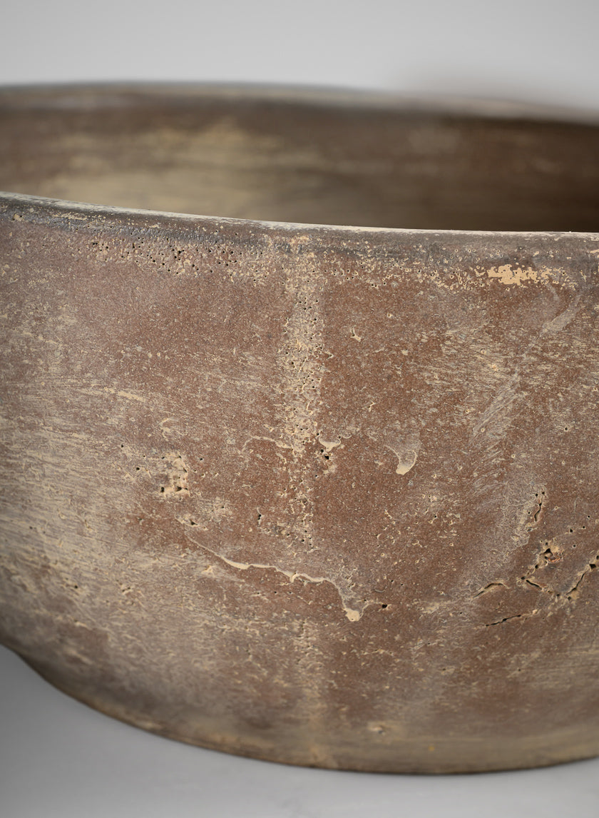 9in Wide Cintra Aged Clay Look Centerpiece Stoneware Bowl Decor Jamali Garden