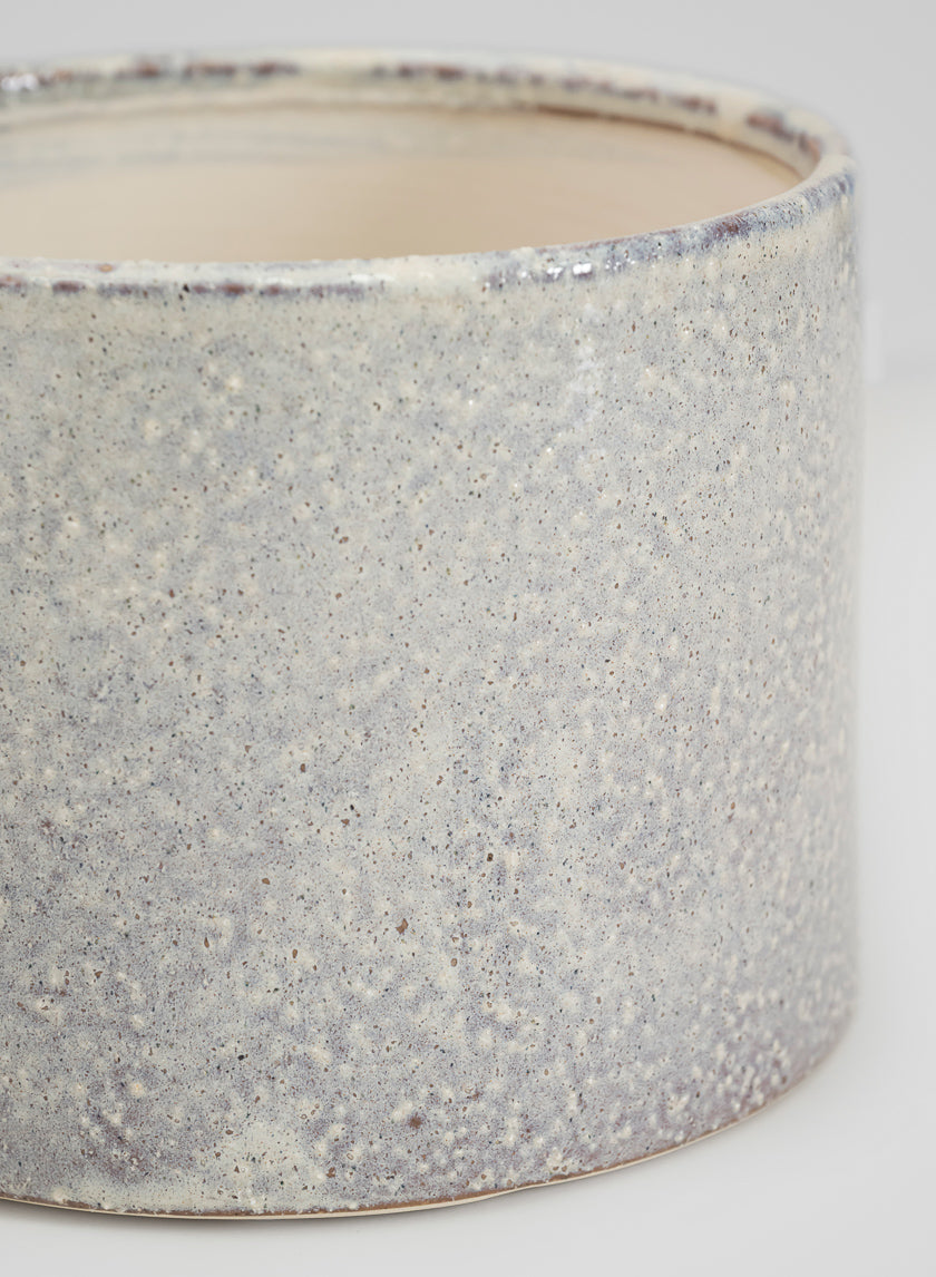 5.5in Tall Glaze Cloud Gray Ceramic Cylinder Vase Decor Jamali Garden