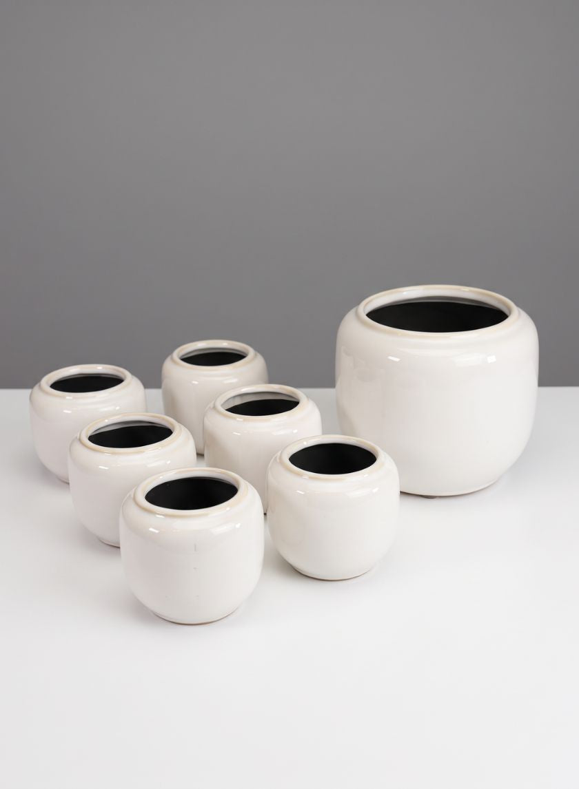 Alsace White Cachepot Vase