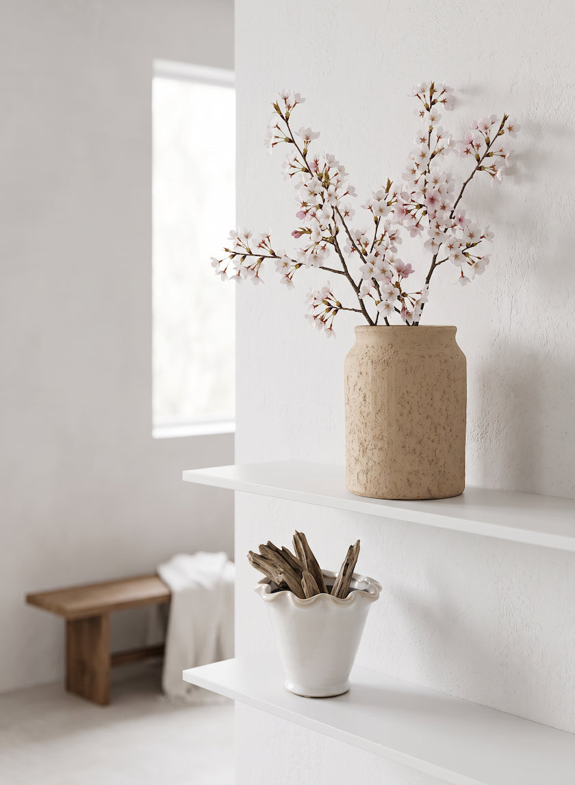 4in Tall Avignon White Ceramic Cachepot Decor Jamali Garden