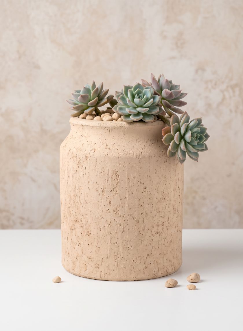 7in x 9in Raincy Ceramic Sandstone Vase