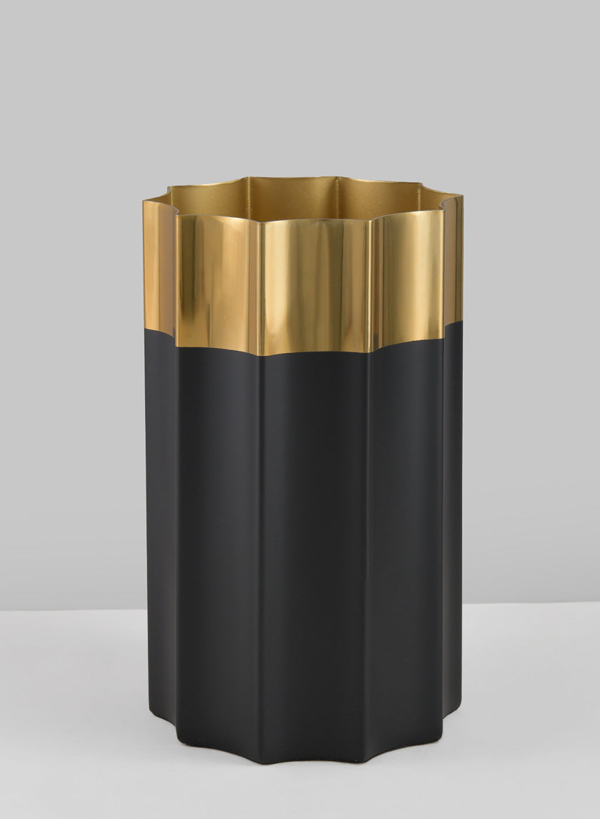 Narita Black and Gold Stainless Steel Vase