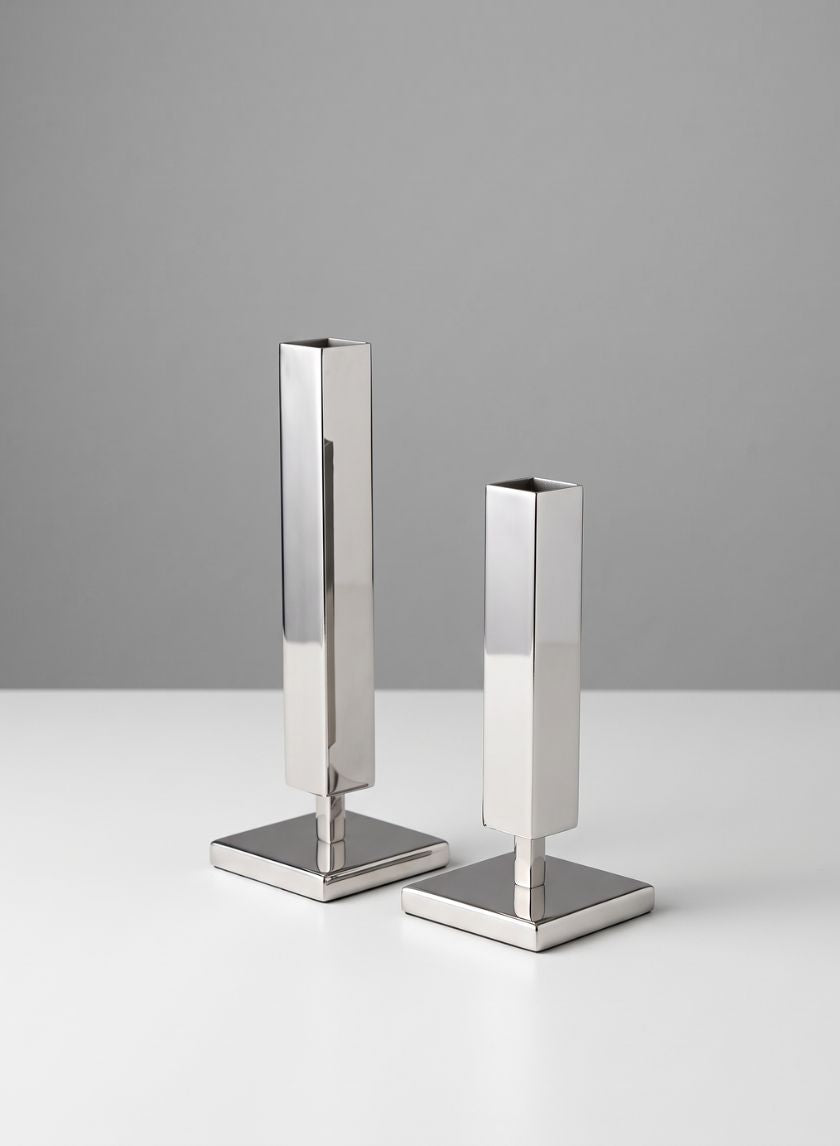 Tuileries Stainless Steel Pedestal Statement Vase Decor Jamali Garden