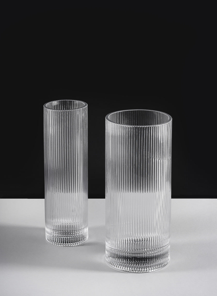 Vienna Pleated Glass Cylinder Decor Jamali Garden