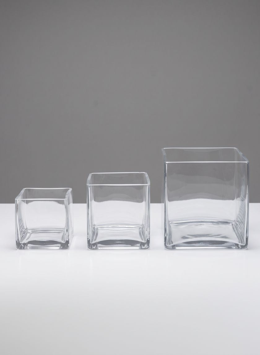 Clear Glass Cube Vase