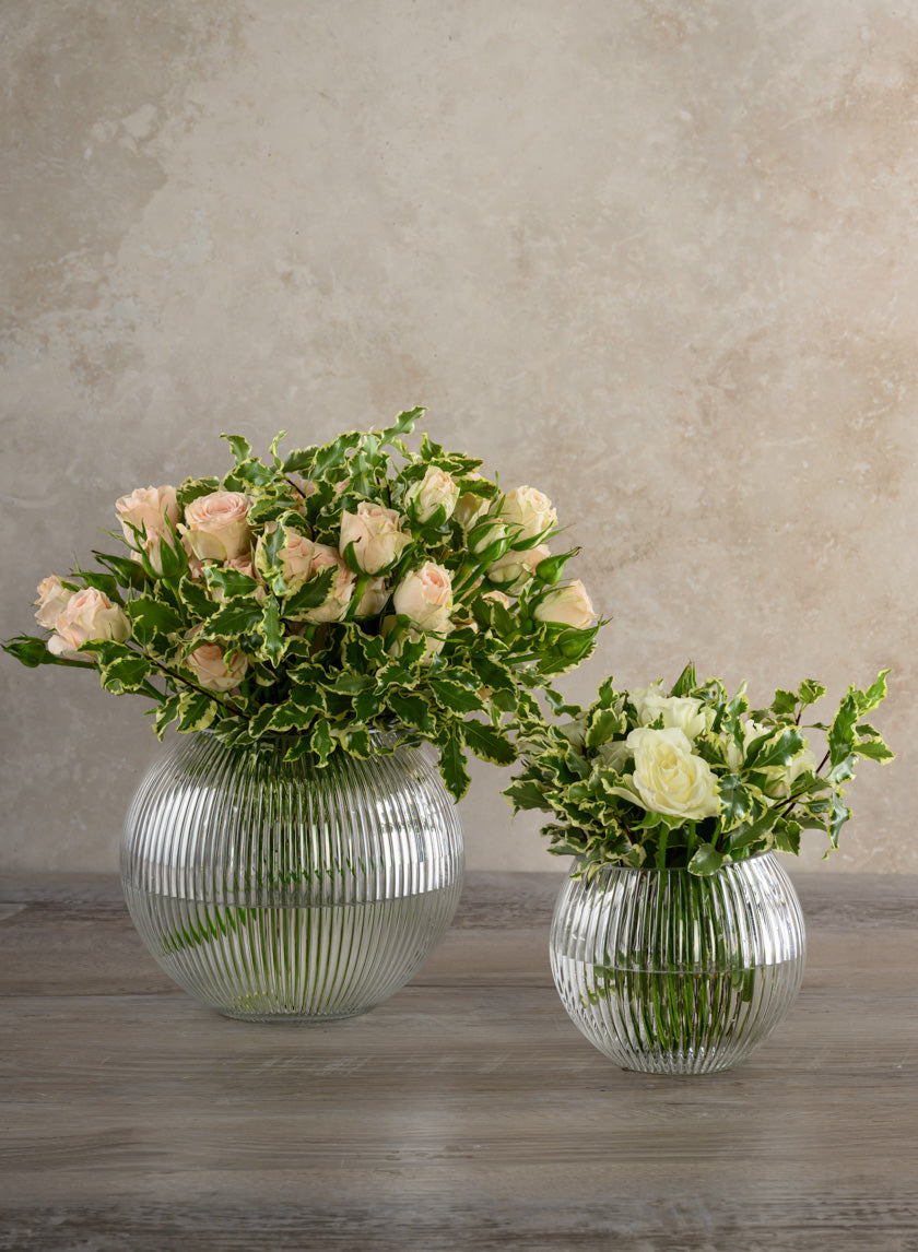 Pleated Glass Fishbowl Vase Decor Jamali Garden