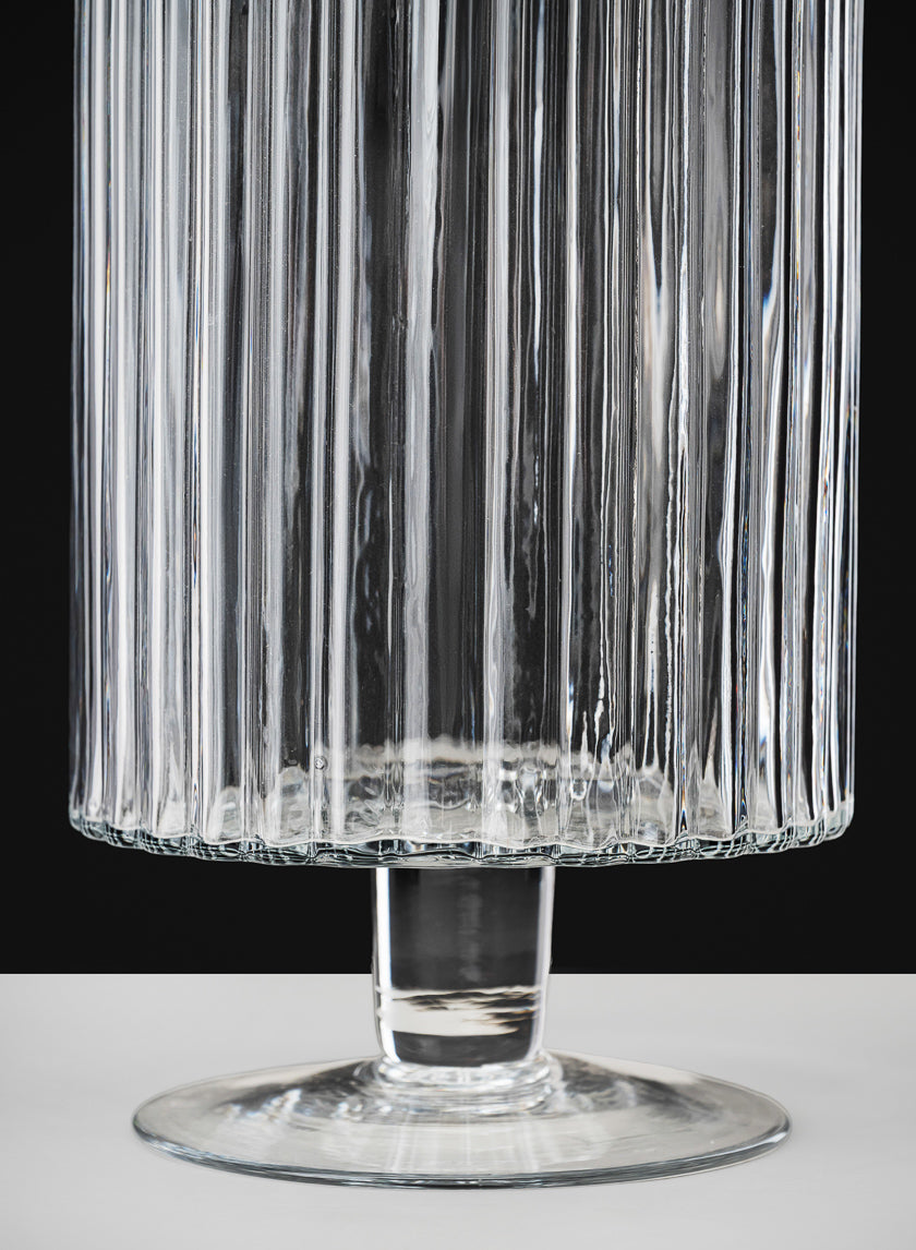 Pleated Glass Pedestal Hurricane Decor Jamali Garden