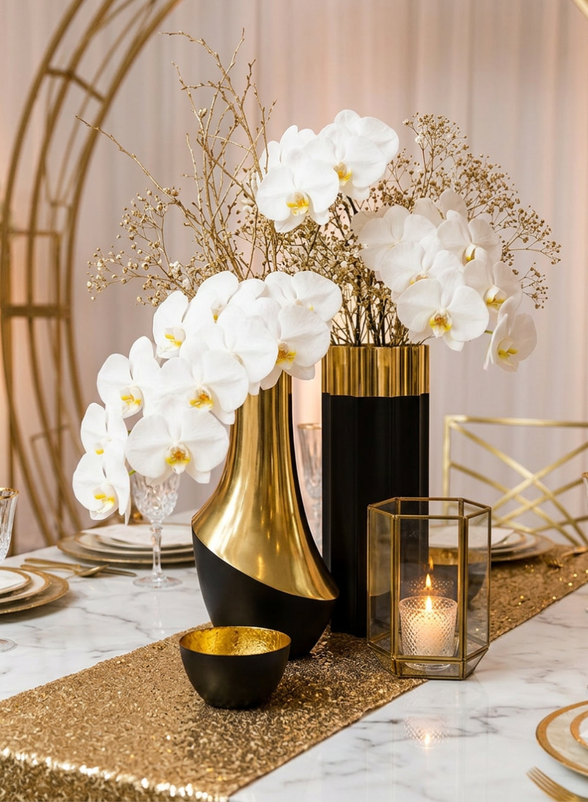 Salamanca Two Tone Steel Vase Decor Jamali Garden