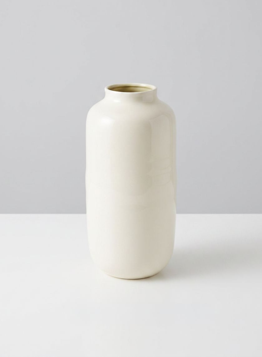 Ivory Enamel Metal Momoyama Vase and Bowl