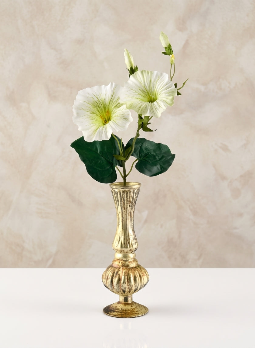 7in Tall Gold Diamond Glass Bud Vase