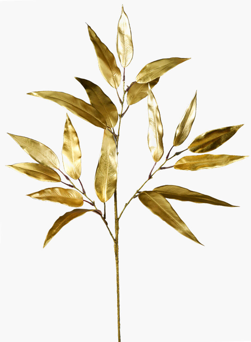 29in Long Gold Eucalyptus Leaf Spray, Case of 12 Decor Jamali Garden