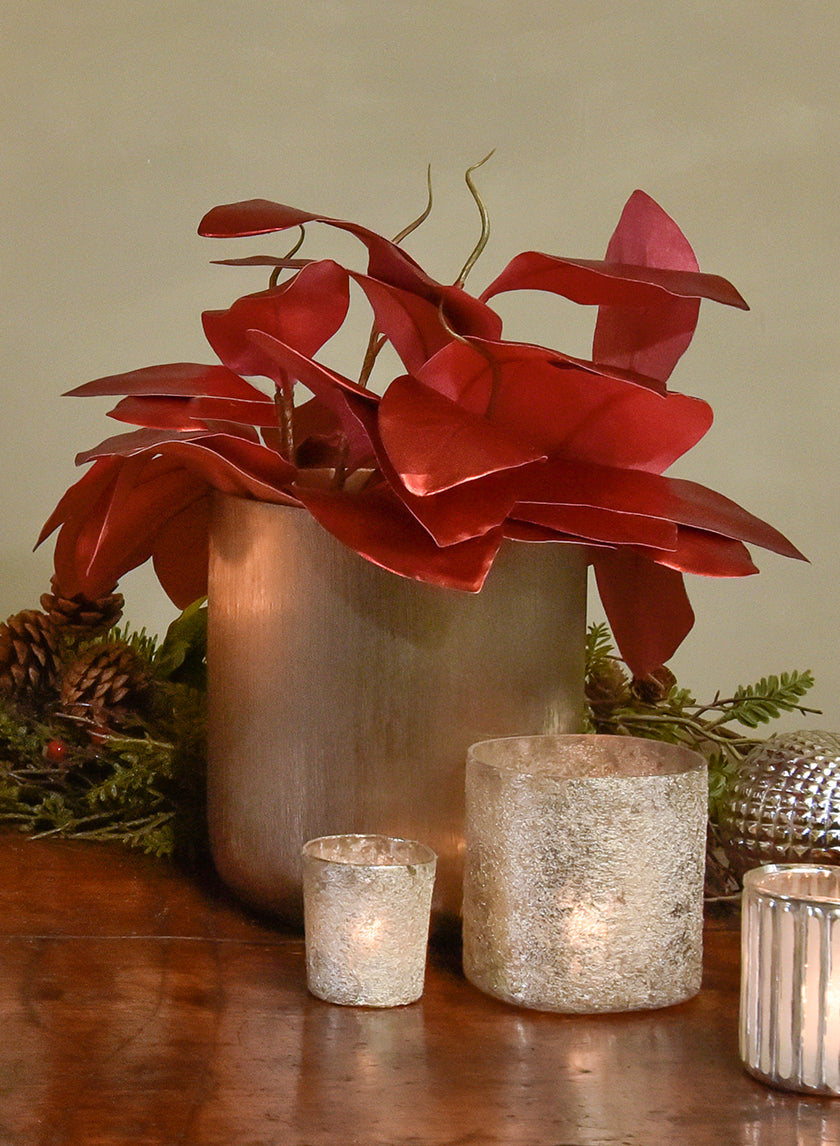 8in Tall Gold Aluminum Vase Decor Jamali Garden