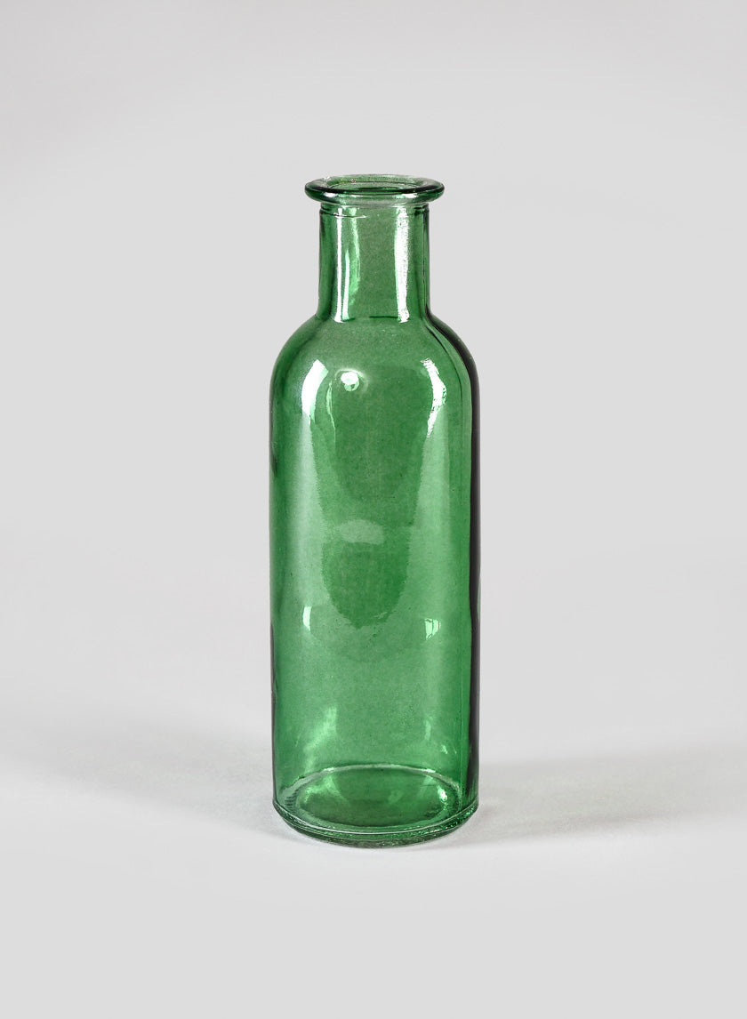 6.5in Tall Green Glass Bottle Bud Vases, Set of 6 Decor Jamali Garden