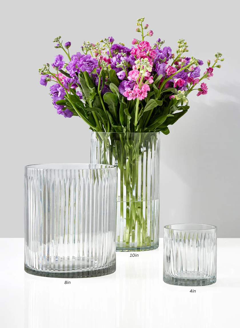 Arrow Stripe Etched Glass Vases Decor Jamali Garden