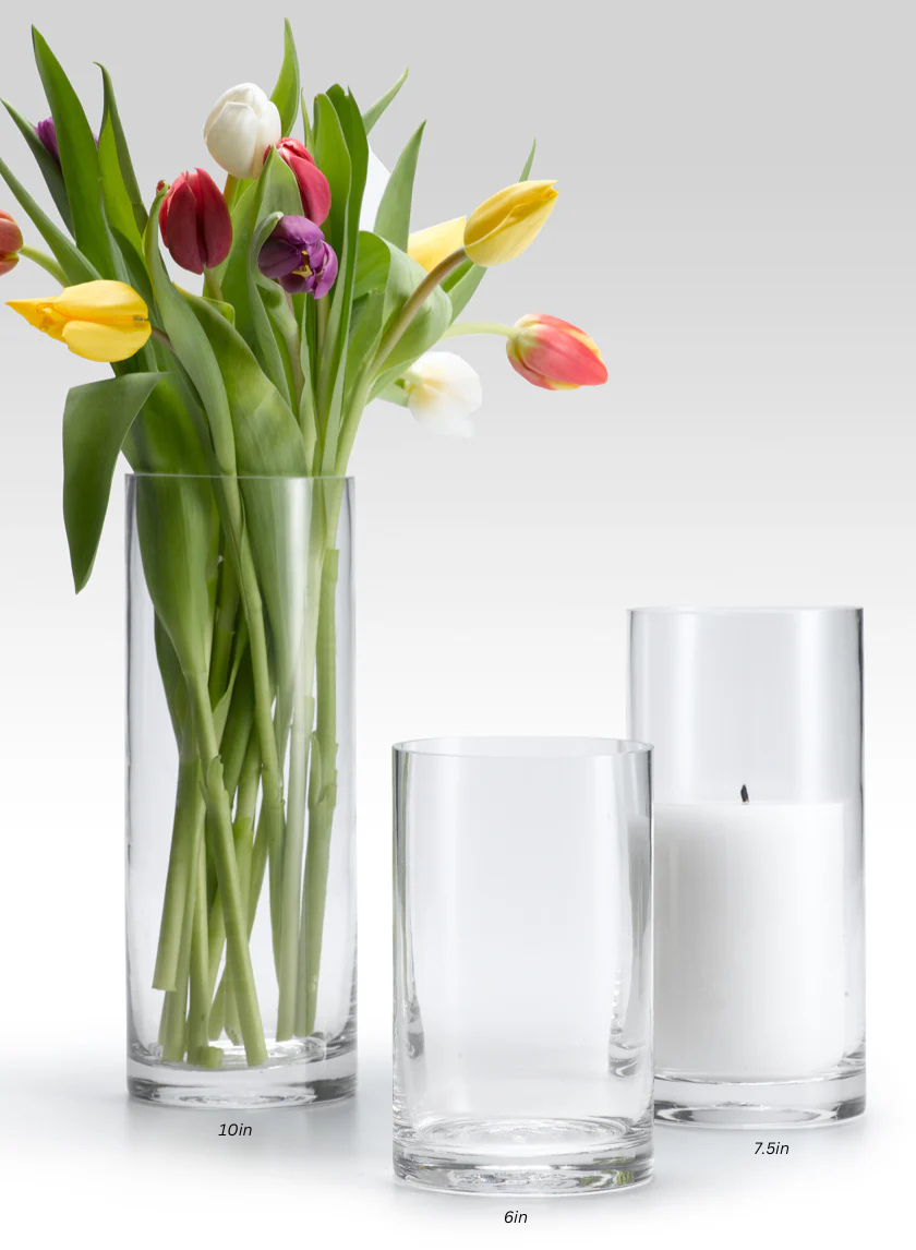 Clear Glass Cylinder Vases Decor Jamali Garden