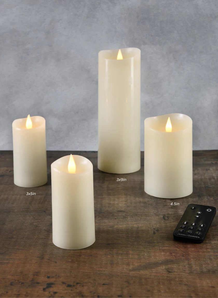 3D Flame Flameless Candle with a Remote Control Decor Jamali Garden