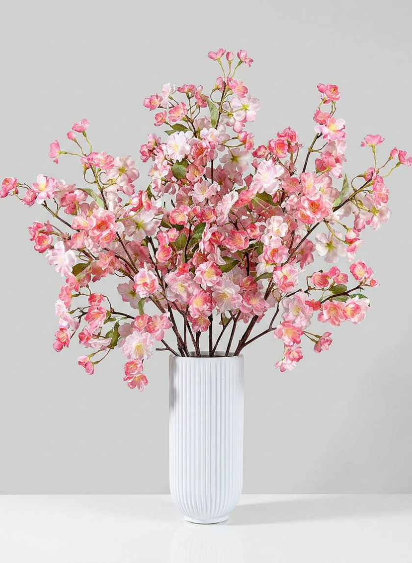 41in Long Pink Cherry Blossom Branch, Case of 12 Decor Jamali Garden