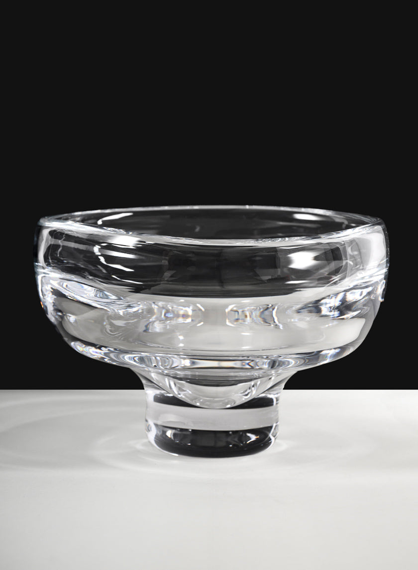 8in Wide Norvege Hand Blown Clear Glass Bowl Decor Jamali Garden