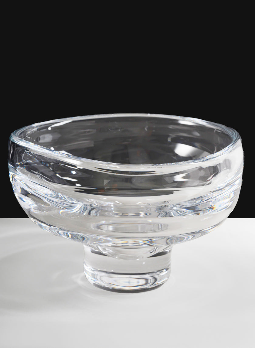 8in Wide Norvege Hand Blown Clear Glass Bowl Decor Jamali Garden