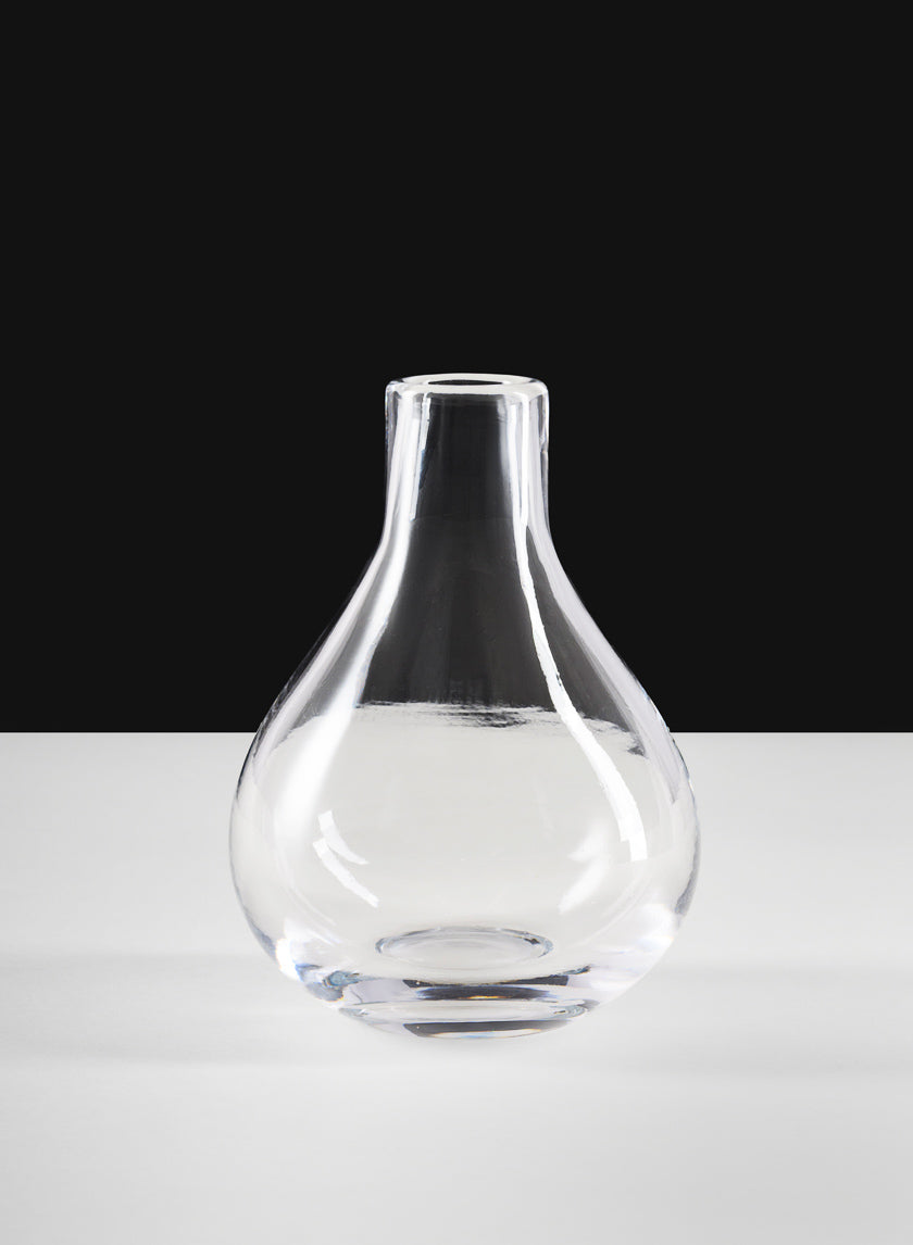 7.5in Tall Muran Clear Hand Blown Deco Glass Vase Decor Jamali Garden