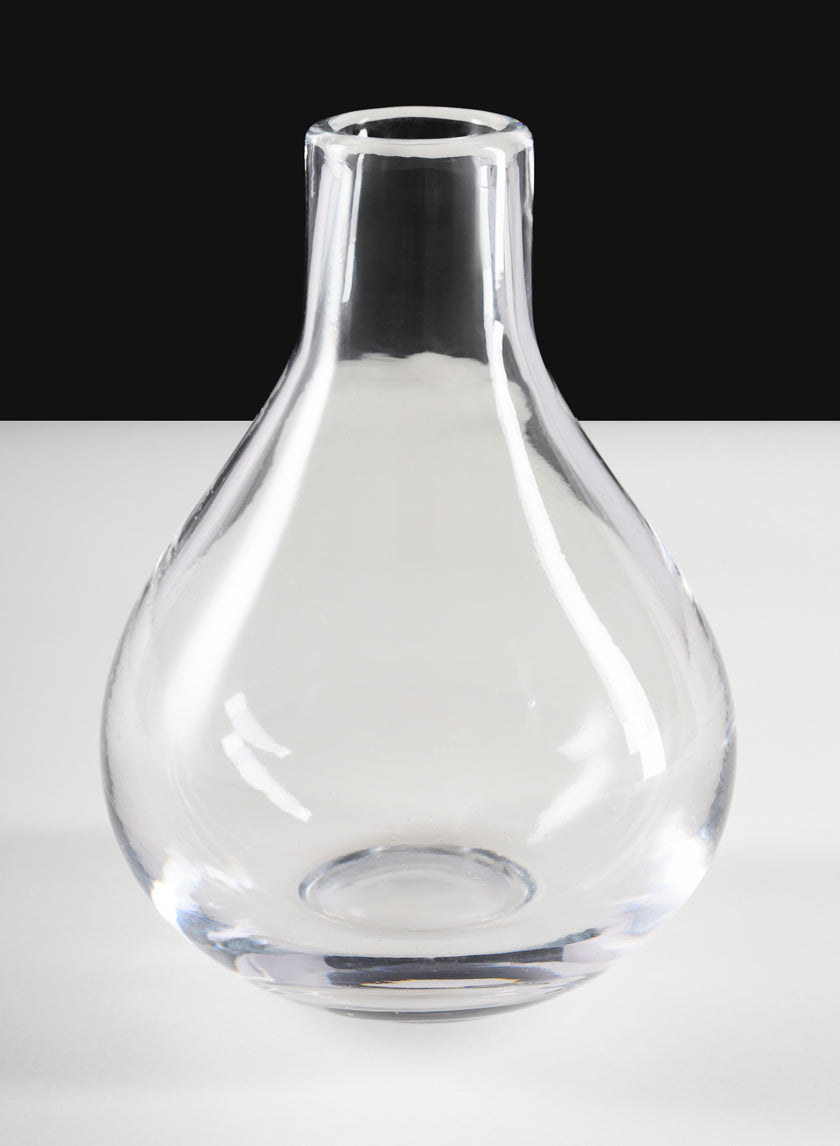 7.5in Tall Muran Clear Hand Blown Deco Glass Vase Decor Jamali Garden