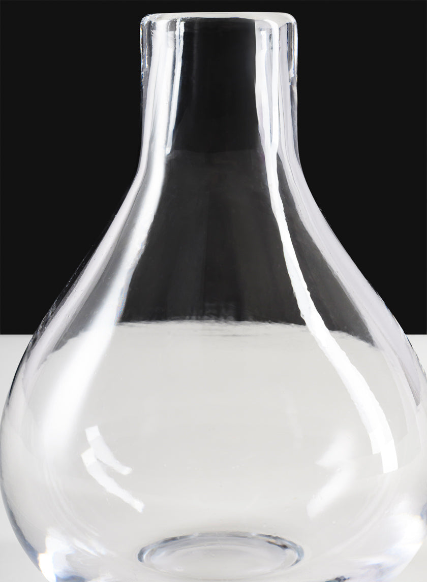 7.5in Tall Muran Clear Hand Blown Deco Glass Vase Decor Jamali Garden