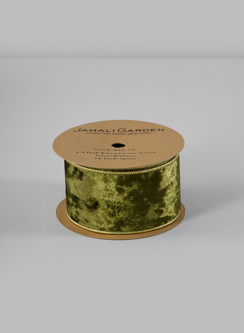 Wired Classic Ribbon, 10 yards Spool Decor Jamali Garden Green 2 1/2in EACH