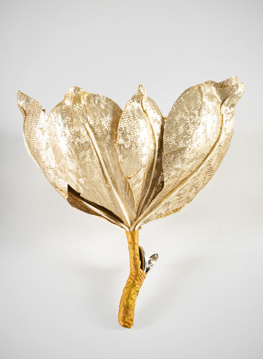 7in Long Champ Magnolia Flower with Clip, Case of 12 Decor Jamali Garden