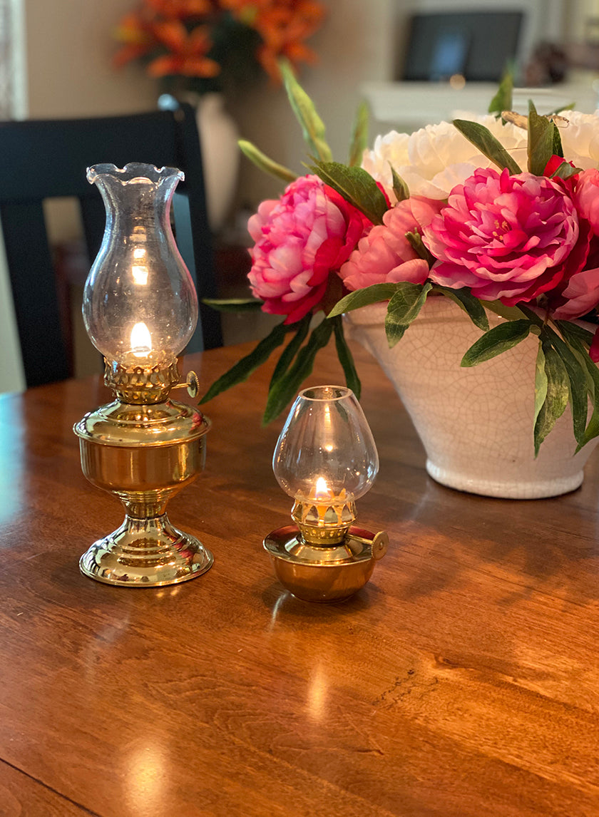 4.5in Tall Heritage Brass Oil Lamp, Mini, Set of 4 Decor Jamali Garden