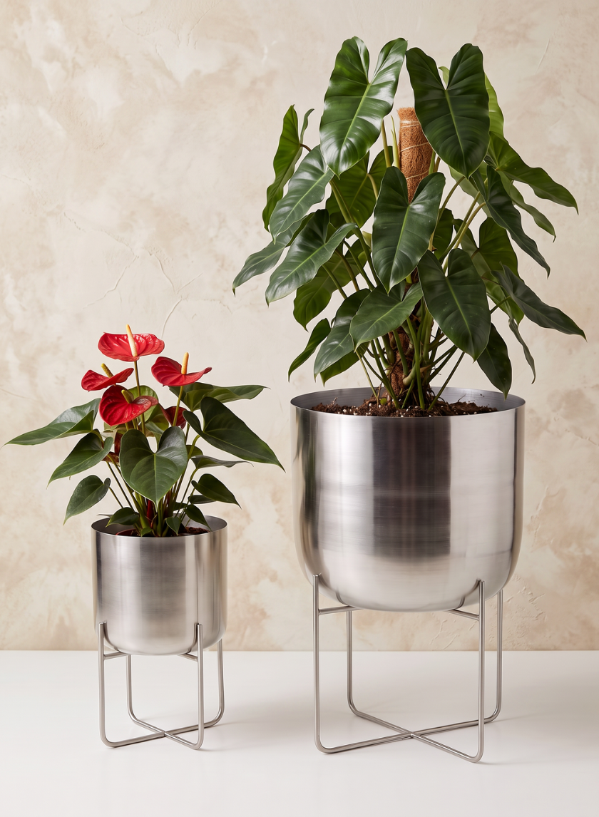 Silver Planter with Stand