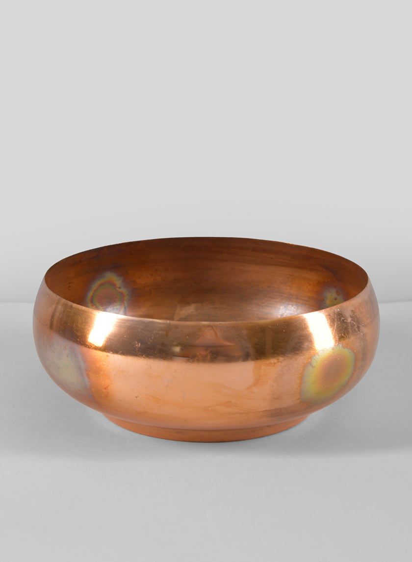 6.5in Wide Shallow Antique Copper Look Bowl Decor Jamali Garden