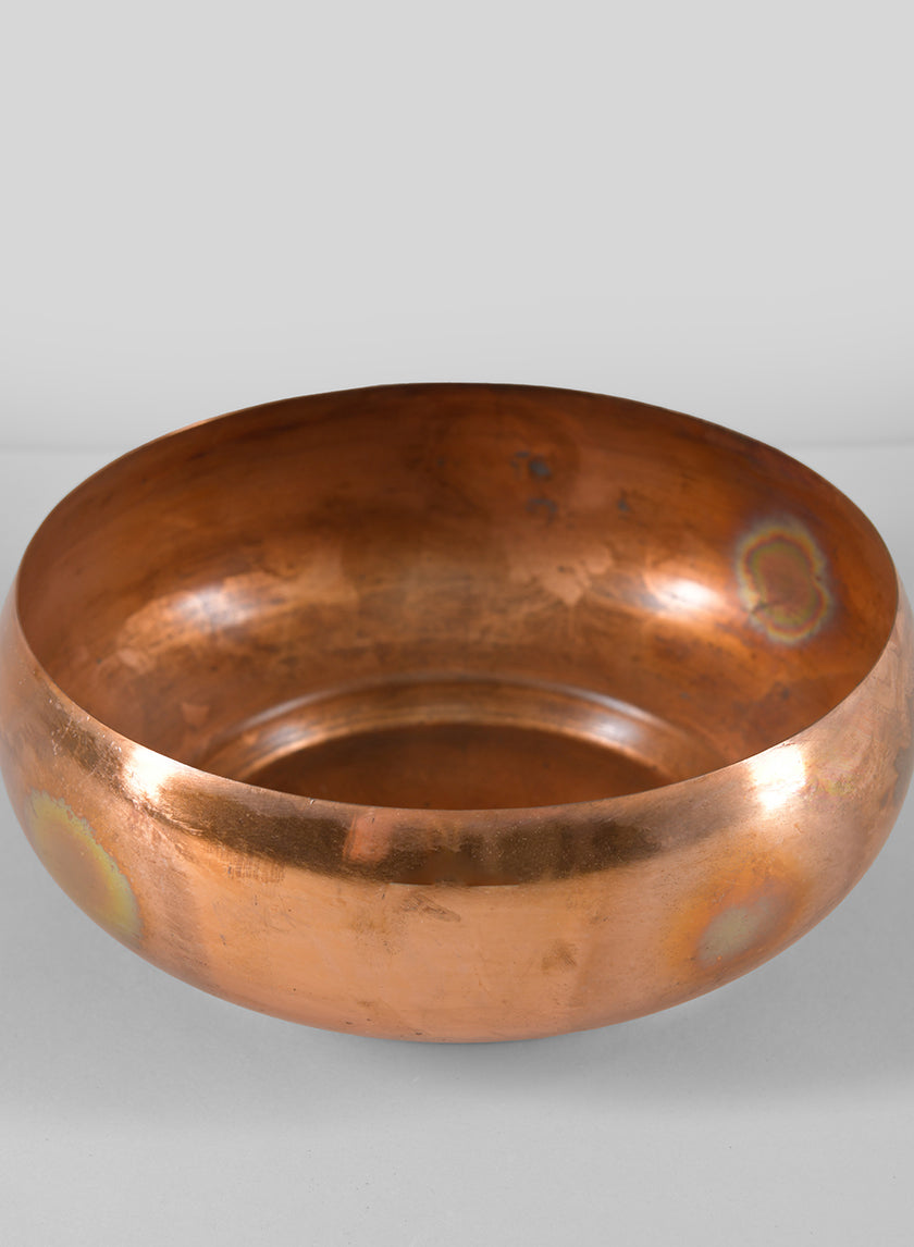 6.5in Wide Shallow Antique Copper Look Bowl Decor Jamali Garden